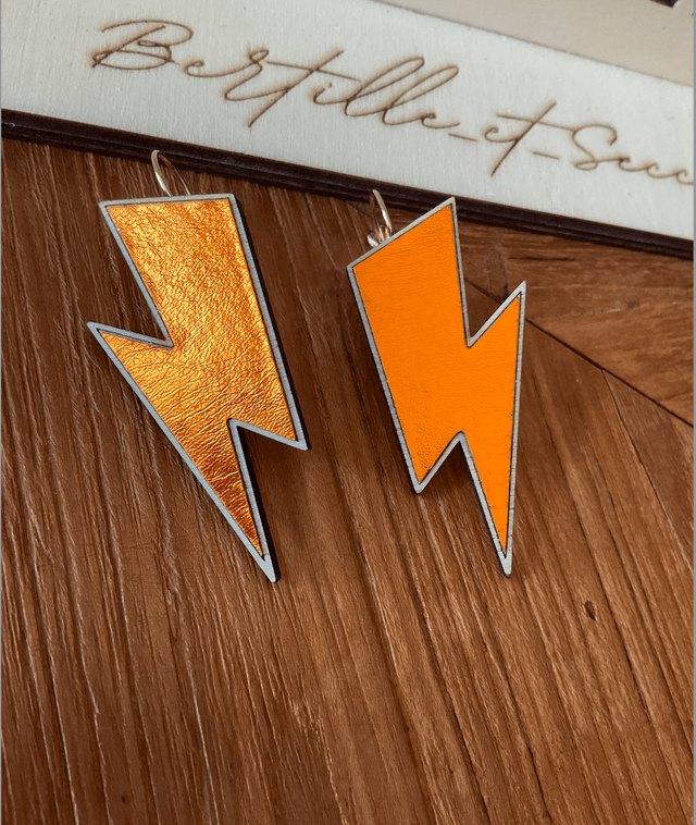 boucles d'oreilles "les Zéclairs" de B&S - cuivre