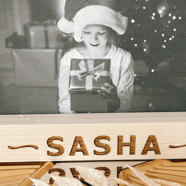 Porte-photos personnalisé en bois – Cadeau unique et artisanal
