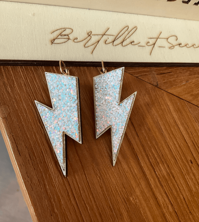 boucles d'oreilles "les Zéclairs" de B&S - blanc