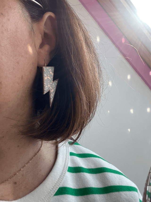 boucles d'oreilles "les Zéclairs" de B&S - blanc