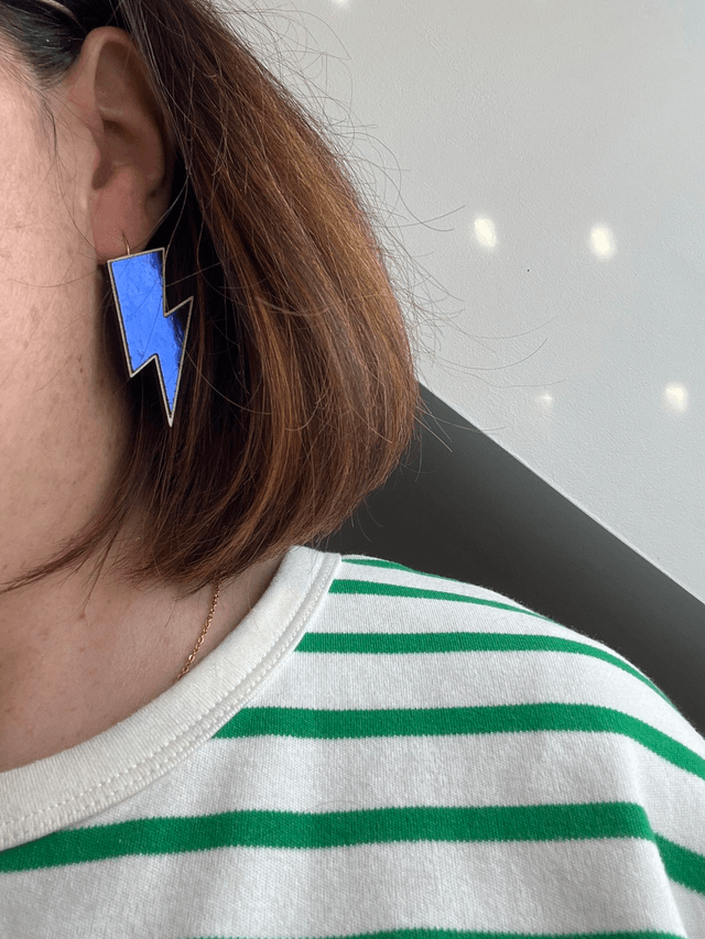 boucles d'oreilles "les zéclairs" de B&S - bleu