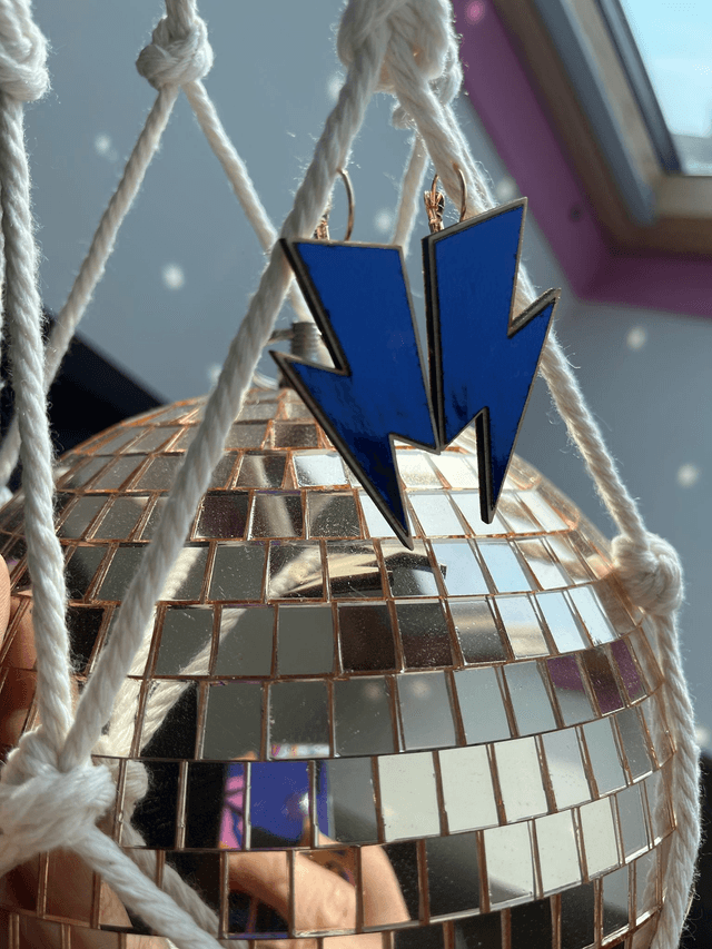 boucles d'oreilles "les zéclairs" de B&S - bleu