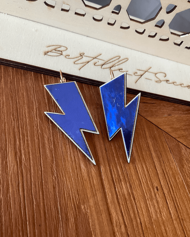 boucles d'oreilles "les zéclairs" de B&S - bleu