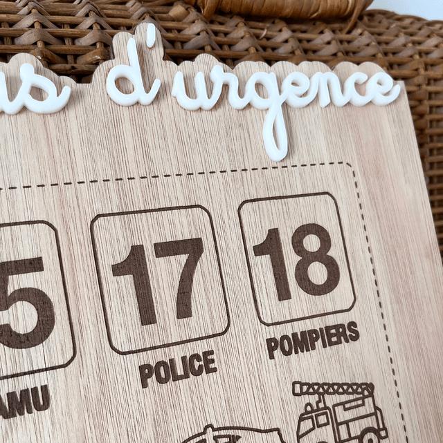 Panneau numéros d’urgence