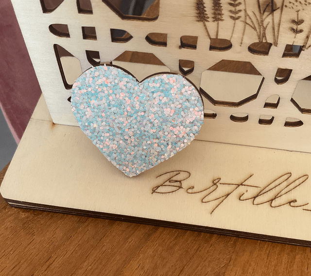 Broche &quot;Gros coeur&quot; de B&amp;S - blanc