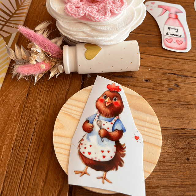 Sticker permanent poule 