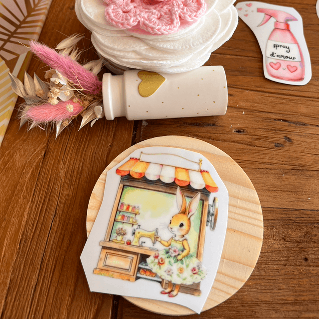 Sticker permanent lapin boutique 