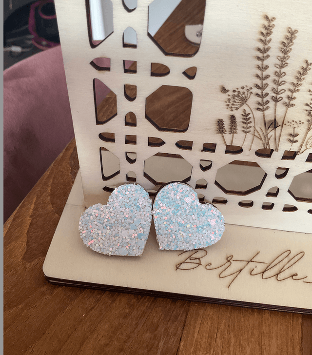 boucles d&#039;oreilles &quot;petits coeurs &quot; de B&amp;S - blanc